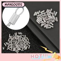 MAXG 100pcs/lot แบบพกพา คุณภาพสูง อลูมิเนียมกลม สายจีบแขน เดี่ยวอลูมิเนียม จีบแขน ท่อลวดตกปลา