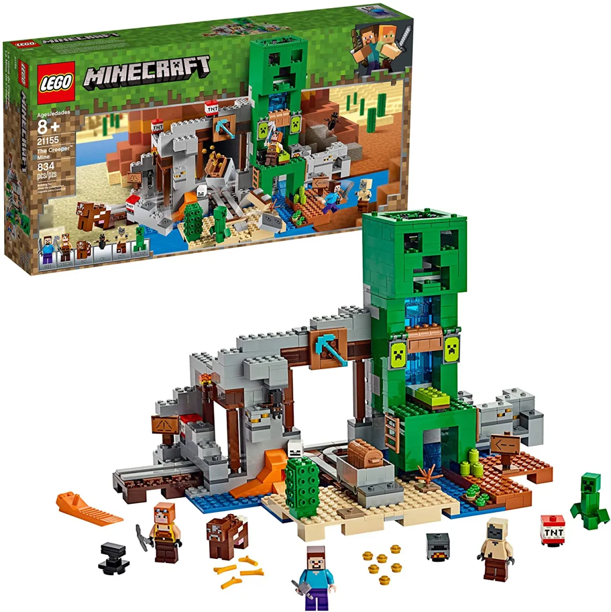 Bộ đồ chơi xếp hình LEGO Minecraft The Creeper Mine 21155 (834 ...