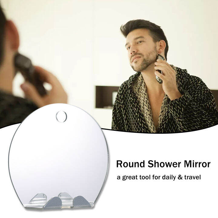 Shower Mirror for Shaving Fogless Bathroom Mirror with Suction Portable