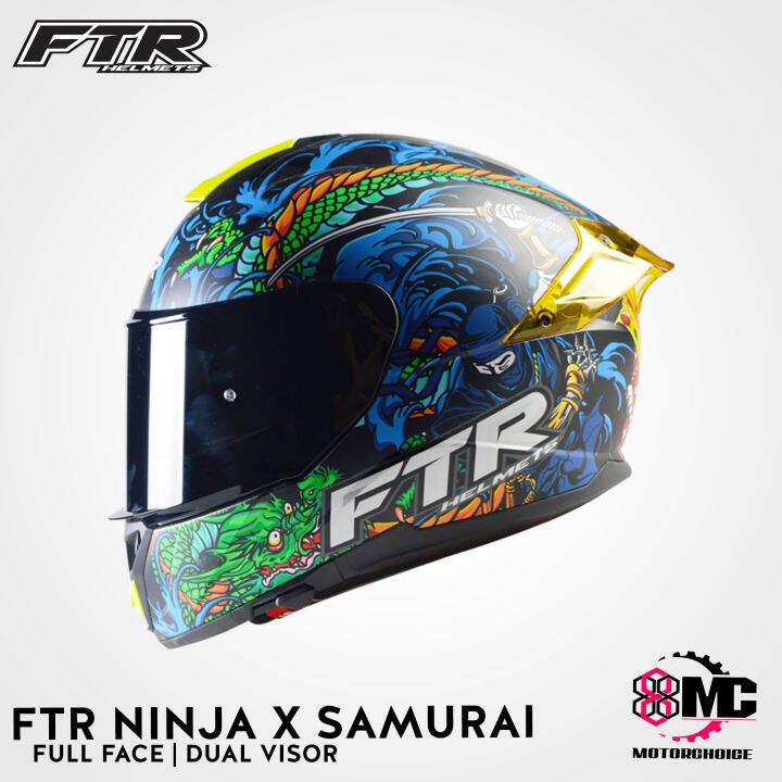 Ftr Helmet Ninja X Samurai Full Face Dual Visor Motorchoice888