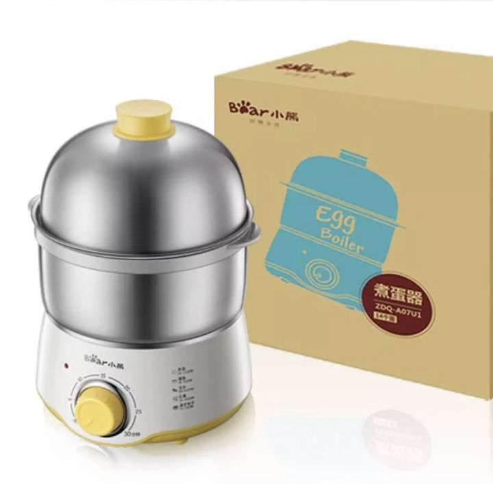 little-bear-egg-cooker-304-stainless-steel-double-layer-egg-steamer-small-steamer-with-automatic-power-off-at-regular-intervals-sterilization-of-baby-bottles-egg-cooker