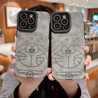 เคสโทรศัพท์หนังคุณภาพสูงสำหรับ IPhone 11 12 13 14 Pro Max เคสโทรศัพท์สำหรับ IPhone 7 8 Plus SE 3 XR Xs Max การ์ตูนโดราเอมอนน่ารักฝาหลัง