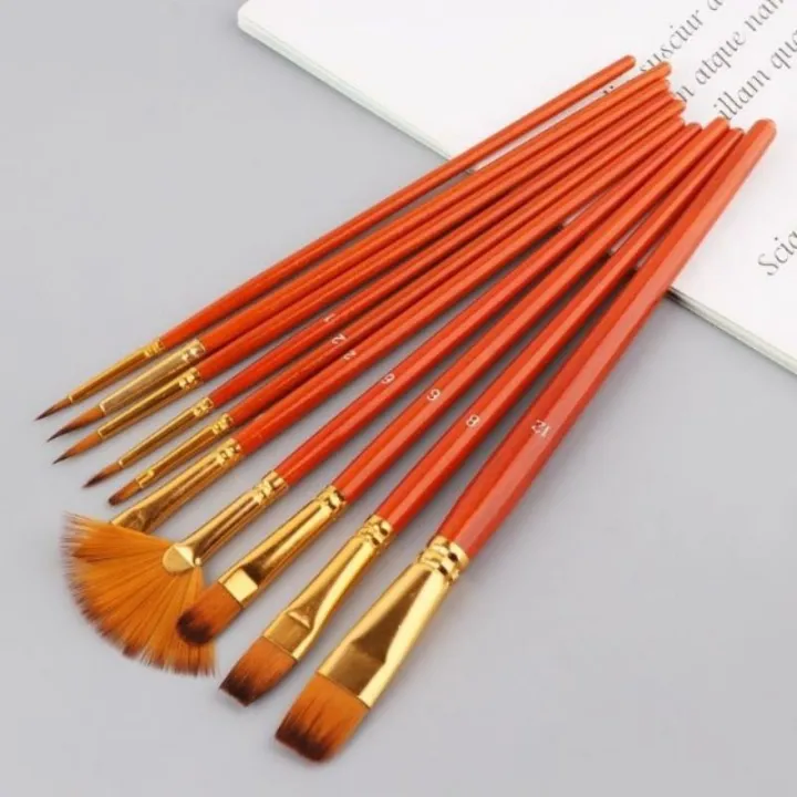 10 pcs. Nylon Paint Brush Set Lazada PH