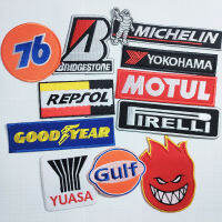 [expro] ตัวรีดโลโก้บริษัทยางรถ น้ำมัน อะไหล่รถ  good year,repsol,michelin,yuasa,76,bridgestone,yokohama,spirit fire หัวไฟ,Motul ตัวรีด ตัวรีดติดเสื้อ อาร์ม