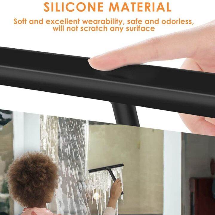 silicone-shower-squeegee-with-hook-amp-lanyard-black-window-glass-scraper-multi-cleaner