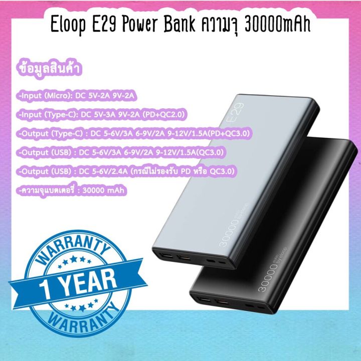 eloop-e29-quick-charge-แบตสำรอง-powerbank-30000mah
