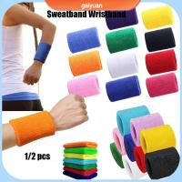 GAIYUAN 1/2pcs สีทึบ ยามห่อยาม Unisex นุ่มสบาย วงเทนนิสมือ สายรัดข้อมือผ้าฝ้าย กีฬา Sweatband สายรัดข้อมือยิมเหงื่อ