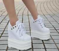 Womens Sexy fashion boots Lace-up Ankle Boots Platform 13cm high thick Heels NightClub Sexy Women shoes