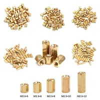 50Pcs Hex Nut Spacing Screw 5/6/8/10/12mm Female Brass Threaded Pillar PCB Motherboard M2.5 Standoff Spacer Kit