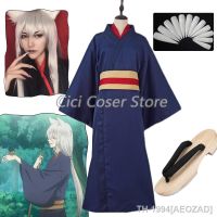 AEOZAD Kamisama Kiss Tomoe คอสเพลย์ วิกผม Quimono cabelo branco longo prateado orelhas cauda ​​sapatos tamancos ญี่ปุ่น trajes de Halloween para homens