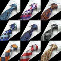 {Men S Tie} แบรนด์ Ricnais 100เนคไทผ้าไหมสำหรับผู้ชายลายสก๊อตลายสก็อตคอร์บาตัส Hombre 8ซม. Gravata เป็นทางการงานแต่ง