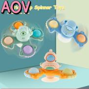 AOV 3Pcs Suction Cup Spinner Toys Montessori Baby Sensory Spinner Toy Food