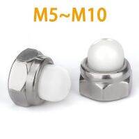 5pcs M5 M6 M8 M10 304 Stainless Steel Acorn Cap Cover Semicircle Dome Hex Nylon Insert Lock Nut Self locking Nylock Locknut