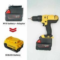 ตัวแปลงอะแดปเตอร์2X สำหรับอะแดปเตอร์แบตเตอรี่ M18แปลงเป็นสำหรับ Dewalt 18V20V DCB205สูงสุด DCB20 Li-Ion Battery