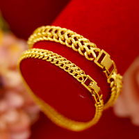 Everhoney 916 Gold Link Chain สร้อยข้อมือ Strand Chain Buckle สร้อยข้อมือสำหรับสตรีและผู้ชาย