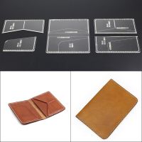 5pcs Practical Acrylic Wallet Card Bag Transparent Templates Leather Craft Pattern Stencil Leather Tool acrylic leather template