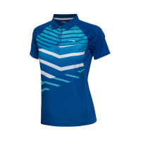 Lining Women Summer Badminton T-shirt Comfortable Breathable Quick-drying Stripe Shirt AAYL121