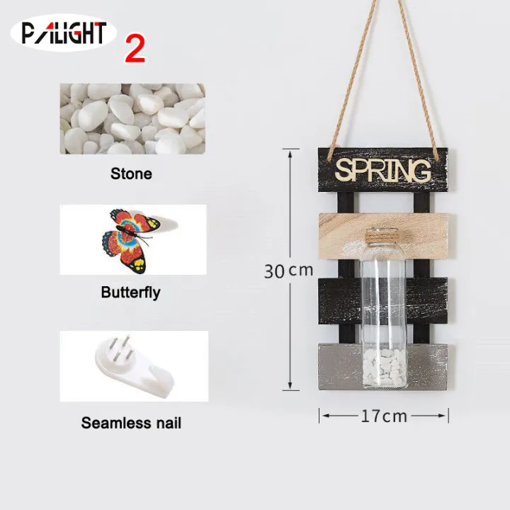 PAlight Rustic Wooden Wall Hanging Decor with LED String Lights