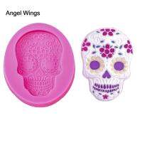 Angel Wings Food grade fondant cake silicone mold Halloween Skull shaped for polymer clay chocolate pastry decoration tools 0567 Bread  Cake Cookie Ac