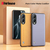 NIWINEE ฝาหลังหนังแท้สำหรับ VIVO Y17s,เคสด้านหลังแบบนิ่มสีด้านแมทหนังแท้ป้องกันลายนิ้วมือเคสโทรศัพท์โทรศัพท์