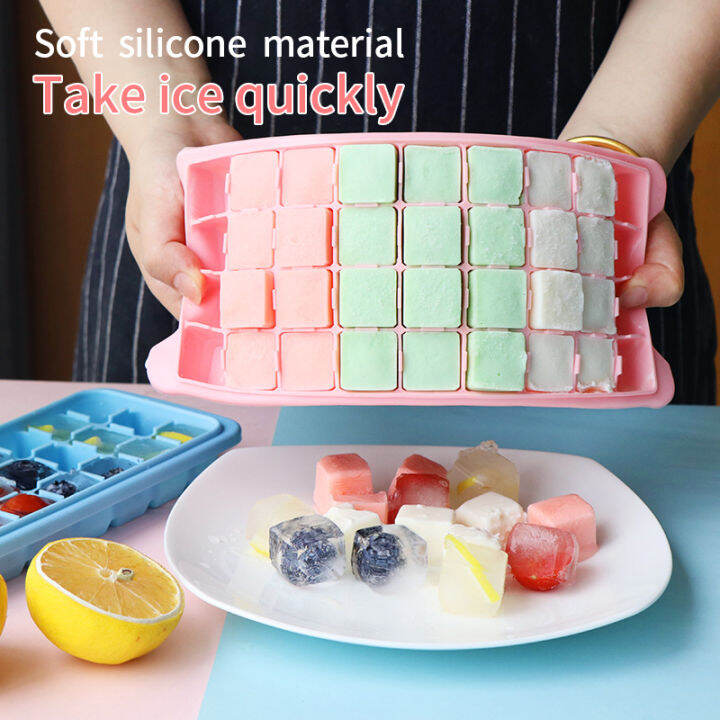 Ice Cube Trays with Lids, Large Ice Cubes Food Grade Silicone Gel