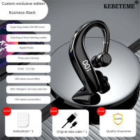 KEBETEME บลูทูธไร้สาย5.3หูฟังเดี่ยวจอแสดงผลดิจิตอล HIFI สเตอริโอหูฟังเดี่ยวธุรกิจ