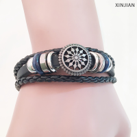 ? [XINJIAN] แฟชั่น PU วินเทจ Infinity Charm Wrap ผู้ชายผู้หญิงสร้อยข้อมือเครื่องประดับพังก์สไตล์ใหม่