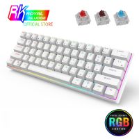 （Miss qis keycap）กลไก2022RK61 61คีย์ Bluetooth 2.4GHz โหมด60 RGB Swappable คีย์บอร์ดสีแดง