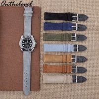 Onthelevel Gelang Jam Kulit Suede Tali Jam Antik 18Mm 20Mm 22Mm Tan Coklat Abu-abu Biru Aksesori Sabuk Gelang Lembut