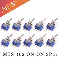 10Pcs/5Pcs Miniature Toggle Switch Single Pole Double Throw SPDT (MTS102) ON-ON 120VAC 6A 1/4 Inch Mounting MTS-102