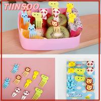 TIINSOO 10 PCS/ 30 PCS ปฏิบัติ มินิน่ารัก ถ้วยชามผัก นำมาใช้ใหม่ ฟาร์มสัตว์การ์ตูน อาหารสำหรับเด็ก ไม้จิ้มฟัน ส้อมผลไม้สำหรับเด็ก