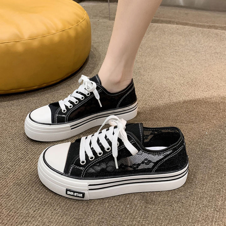 รองเท้าชาวประมงสไตล์ชาแนลสำหรับผู้หญิงฤดูร้อน-2023-ปีใหม่รองเท้าตาข่ายผู้หญิงระบายอากาศตาข่ายบางรองเท้าสีขาวรองเท้าผู้หญิง