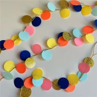 2M Banner Happy Birthday Party Garland Colorful Bunting Anniversary Plastic Banners Banners Streamers Confetti