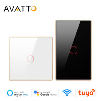 AVATTO Wifi Light Switch, Smart Touch Switch with Glass Panel Metal Frame,EUUS Standard works swith Tuya APP,Alexa, Google Home