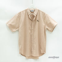 GALLOP : OXFORD CASUAL SHIRT เสื้อเชิ๊ตแขนสั้น รุ่น GW9031 สี Oak - น้ำตาล / ราคาปกติ 1,490.-