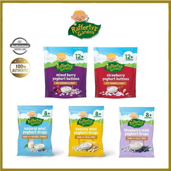 Rafferty's Garden Yoghurt Buttons 28g for 12m+ & Mini Yogurt Drops