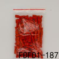 [HOT ZHKKZZLWWG 510] FDFD1.25 187 FDFD2 187ฉนวนหญิงฉนวนไฟฟ้า Crimp Terminal Connectors 100ชิ้น/แพ็คสายเชื่อมต่อ FDFD