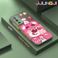 Jlingji เคสสำหรับ VIVO Y76 5G เคส Y74s Y76s 5G เคสลายการ์ตูนหมีบางมีน้ำค้างแข็งโปร่งใสแข็งขอบสี่เหลี่ยมกันกระแทกปลอกซิลิโคนคลุมทั้งหมดเคสนิ่มเพื่อการป้องกัน