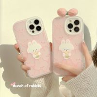 ☋✜◕ เคสโทรศัพท์มือถือ แบบนิ่ม ลายกระต่าย ประดับโบว์ สําหรับ iPhone 14 7 8 Plus XS XR Max SE 11 12 13 14 Pro Max mini TPU Case-Dinuo Case-III