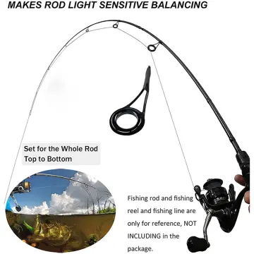 8 Size Fishing Rod Guide Tip Black Wire Loop Fishing Pole Circle Ring  Stainless