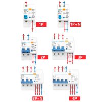 DZ47LE ตัวป้องกันการรั่วไหลสามเฟส16A 32A 25A 63A 1P + N 2P 3P + N 4P สวิทช์ตัดวงจรการป้องกันการลัดวงจรไฟฟ้าเกินพิกัด