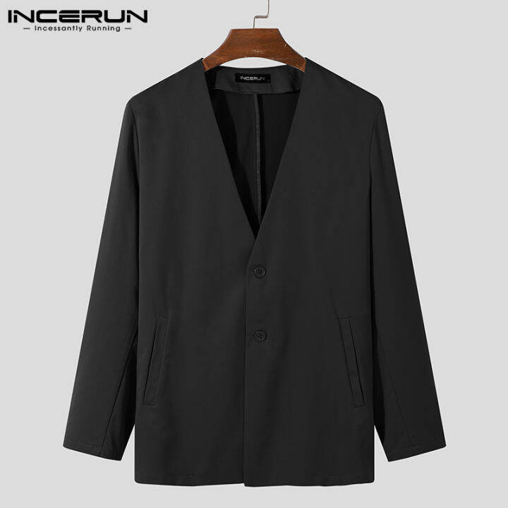 hnf531-beehoo-incerun-mens-v-neck-long-sleeve-blazer-coats-casual-party-dinner-jackets