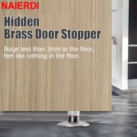 【LZ】 NAIERDI Magnetic Invisible Door Stopper Brass Door Stop Heavy Duty Hidden Door Stop Door Hardware For Door Floor Installation