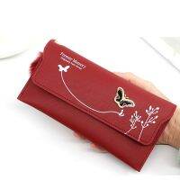 Designer Wallets Pu Leather Money Wool Bow Clutch Large Capacity Card Coin Purse