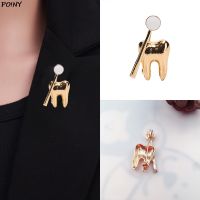 Classic Fashion Golden Tooth Shape Cute Medical Brooch Pin For Doctor Nurse Lapel Backpack Badge Pins Jewelry Gift Accessories