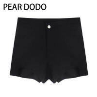 PEAR DODO กางเกงขาสั้นเอวสูงแบบสบาย ๆ สไตล์เกาหลี