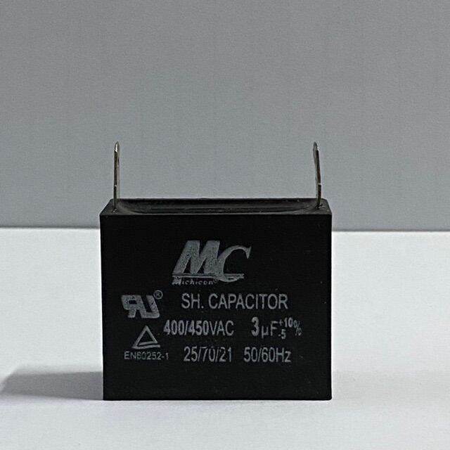 Kapasitor Fan AC 3 uf 2 kaki Merek MC Capasitor Kipas Indoor Mesin AC