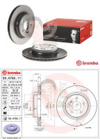 09 A760 11 จานเบรค ล้อ R (ยี่ห้อ BREMBO) รุ่น HC UV Benz W204 C250 350 ปี2011-2014 /Benz C207 E-Coupe ปี2009-&amp;gt;