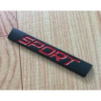 Sticker ติดรถ โลโก้ SPORT พื้นดำตัวหนังสือแดง