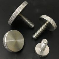 ☾✔ 2Pcs M8 M10 Stainless Steel Thumb Mirror Screws Hand Flat Knurled Knob Bolts 10mm-50mm Length